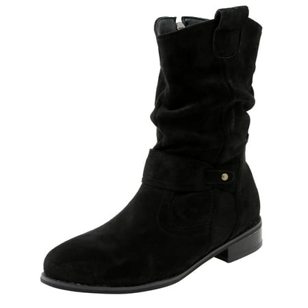 

eileial Wide Calf Slouch Boot Mid Calf Women s Winter Shoes Black 6.5