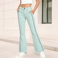 thumbnail image 2 of Uniform Pants for Girls Flare Slim Fit Dressy Pants Elastic High Waist Pull on Fashion Casual Pants for Girls Back To School Outfits for Girls 10-12, 2 of 5