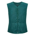thumbnail image 2 of ZyeKqe Mens Leather Vest Casual Sleeveless Tank Tops Lace up V Neck Loose Fitted Summer Top, 2 of 4