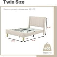 thumbnail image 3 of AGARTT Upholstered Platform Bed Frame Twin Size with Headboard and Footboard/Wooden Slats Support/No Box Spring Needed/Easy Assembly,Beige Linen, 3 of 12