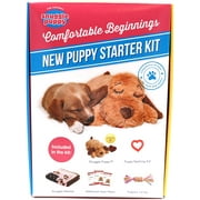 Original Snuggle Puppy Starter Kit for Anxiety Relief and Calming Aid, Biscuit Coloured Puppy Included and Pink Toy
