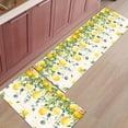 thumbnail image 2 of Kitchen Rugs and Mats 2 Pieces Floral Lemon Runner Rug Sets Fruit Eucalyptus Leaf Branch Retro Soft Comfort Standing Kitchen Mats for Floor Absorbent Area Rugs Carpet Non Slip Cushioned Doormat, 2 of 9
