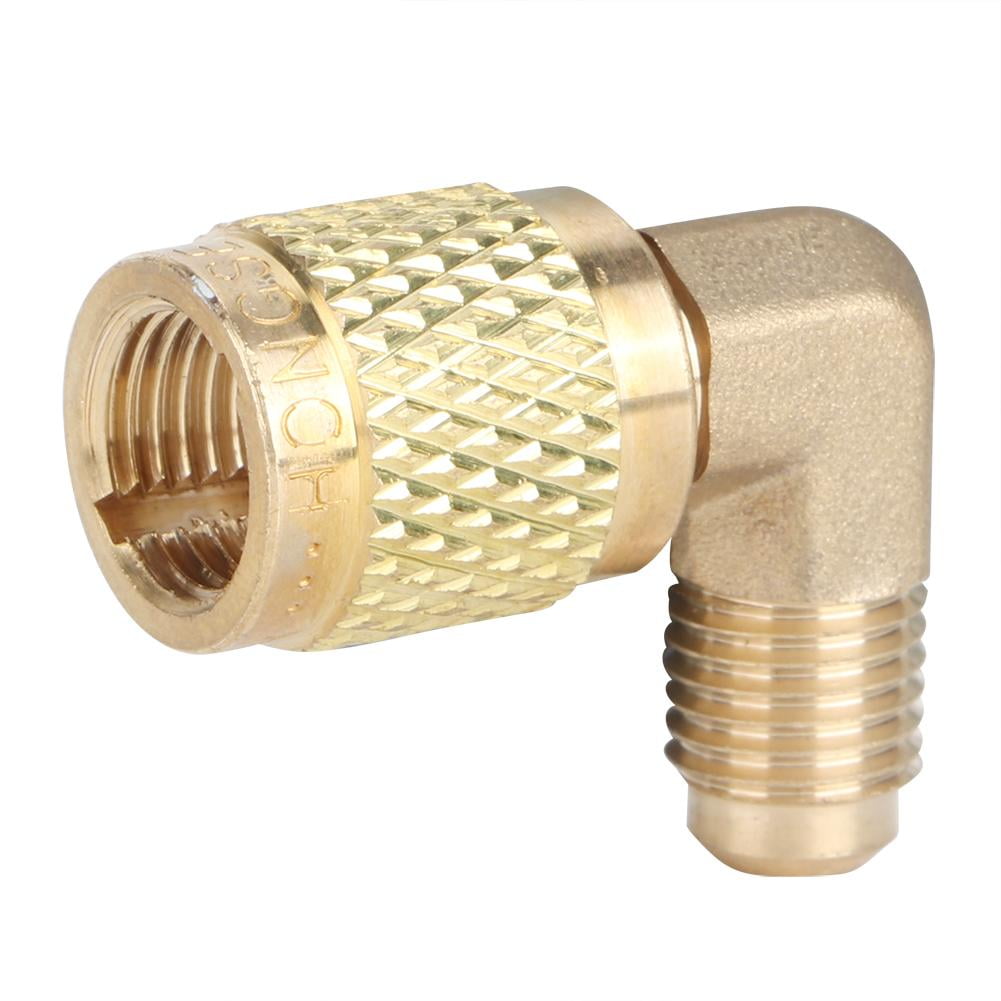 Tebru R410 Male Thread 1/4 to Female Thread 5/16 90° Adapter Connector