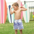 thumbnail image 4 of FORMRS Boys Swim Trunks Quick Dry Mesh Liner Boardshorts Sizes XS-XL, Blue Halloween, 4 of 7