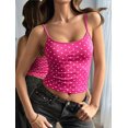 thumbnail image 6 of Women'S Polka Dot Print Sleeveless Form Fitting Casual Tank Top Rose Red Polka Dot L, 6 of 9