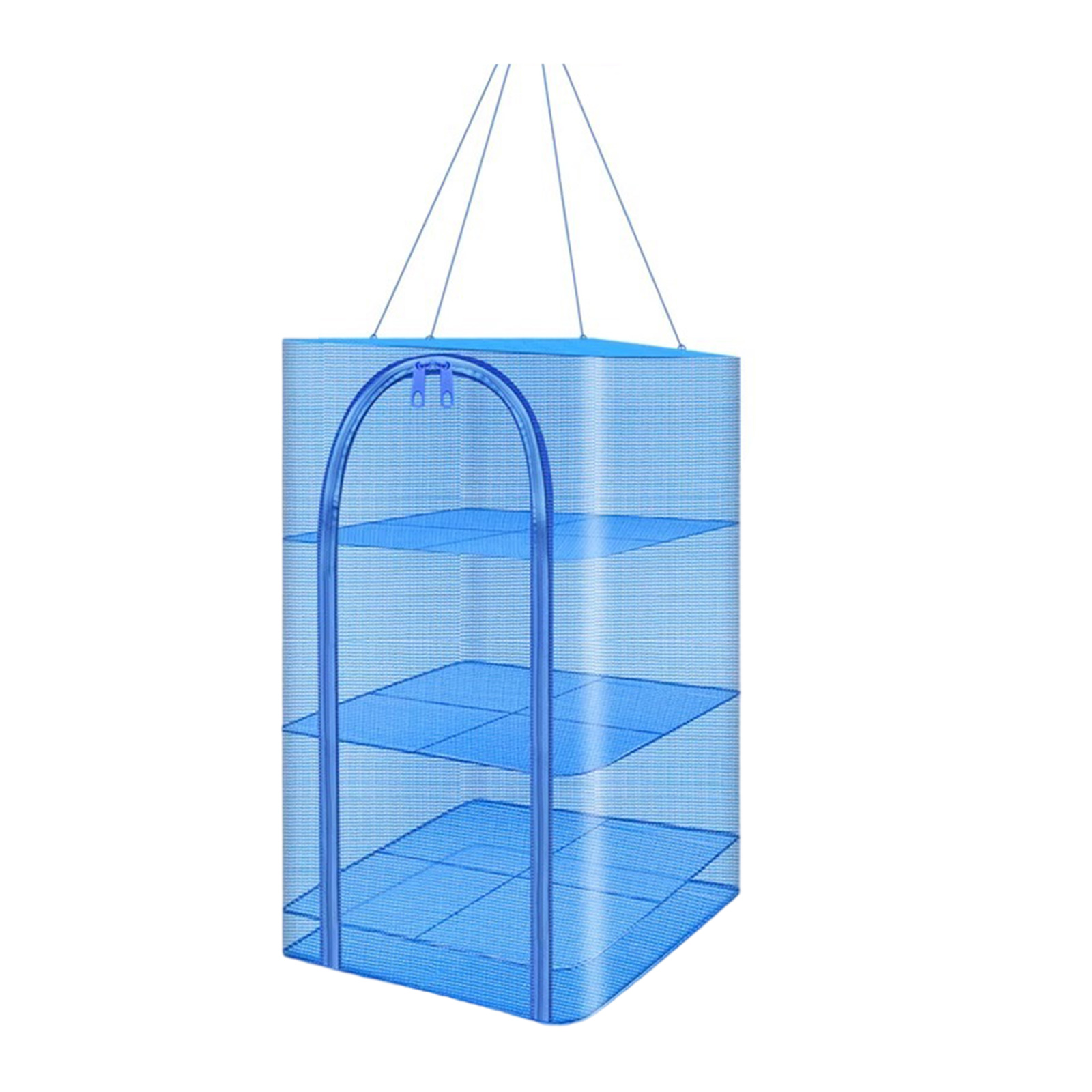 Drying Rack 4 Layers Folding Fish Meshes Drying Net with Zippers Opening Home Drying Vegetable Net Easy to Use
