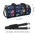 thumbnail image 4 of Xecao Sea Inhabitans and Herb print Round Travel Duffel Bag is a foldable gym bag with an inner pocket, perfect for travel sports, 4 of 8