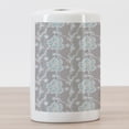 thumbnail image 3 of Floral Ceramic Toothbrush Holder, Abstract Design Lace Background Victorian Inspired Image Vintage Soft Colors, Decorative Versatile Countertop for Bathroom, 4.5" X 2.7", Grey Seafoam Tan, 3 of 4