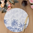 thumbnail image 3 of Palm Trees Round 13 Inch Placemats Set of 4, Blue Tropical Plants Summer Forest Scenery HeatResistant Non Slip Place Mats for Dining Table, Wipeable Braided Kitchen Table Mats for Housewarming, 3 of 9