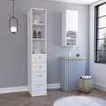 thumbnail image 2 of Oregon 2-Piece Bathroom Cabinet Set in White Engineered Wood, 2 of 5
