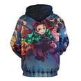 thumbnail image 3 of Demon Slayer Unisex Sweatshirts Loose Pullover Sweater Hooded Hoodie 3D Printing Jacket Winter Fall Clothes M, 3 of 7