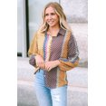 thumbnail image 5 of Women's Brown Dot Print Long Sleeve Button Down Shift Shirt, 5 of 5