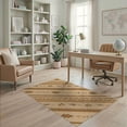 thumbnail image 2 of ODIKA 4'x6' Tan Brown Bohemian Tracewire Stripes Washable Area Rug Eclectic Geometric Patterns and Lines Pet Friendly, Non-Shedding for Bedroom, Reading Nook, 2 of 7