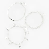 Claire's Silver Chain Bracelets - 3 Pack