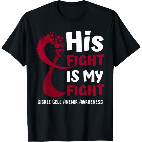 Playful Comfort Tee - Sickle Cell Anemia Awareness Burgundy Ribbon Family Fighter T-Shirt