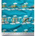 thumbnail image 1 of Soimoi Rayon Fabric Floral,Clouds & Cat Kids Decor Fabric Printed Yard 42 Inch Wide, 1 of 3