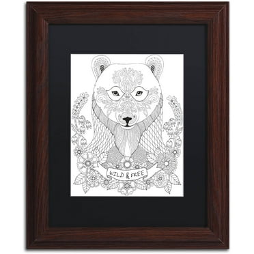 Trademark Fine Art "Animals 4" Canvas Art by Hello Angel, Black Matte, Wood Frame