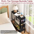 thumbnail image 6 of Narrow End Table with Storage - Modern 3-Tier Side Table for Small Spaces, 6 of 9