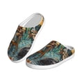 thumbnail image 2 of Daiia Whimsical Cats Night Cafe Print Women’s Fuzzy Slippers Memory Foam Lightweight House Shoes Cozy Loafer Flannel House Shoes-35/36, 2 of 7