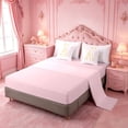 thumbnail image 3 of meiyoeat Gold Monogram A Letter 7 Pieces King Bedding For Girls,Pink Geometric Lines King Bed In A Bag For Kids,Pink Reversible, 3 of 7