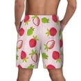 thumbnail image 3 of Kdxio Hand Drawn Strawberry Print Men's Swim Trunks with Compression Liner 7 Inch Inseam Quick Dry Swim Shorts, 3 of 7