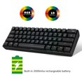 thumbnail image 3 of Teclado Mecánico Macarena YK600 61 Teclas USB 2.4G Inalámbrico RGB Retroiluminación, 3 of 8
