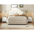 thumbnail image 4 of Nightstands Set of 2, End Table with 2 Fabric Drawers, Night Stand with 2 Hooks, Open Wood Shelf Bedside Table for Bedroom/Living Room/White, 4 of 18