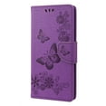 thumbnail image 2 of SaniMore for Samsung Galaxy S23 Ultra Case with Wrist Strap, Butterfly Embossed Magnetic Card Slot & Cash Bag Shockproof PU Leather Flip Folding Wallet Kickstand for Samsung S23 Ultra, Purple, 2 of 7