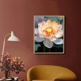 TIAOTIAOHOU Lotus Flower Water Droplets Yellow Centerpiece Canvas Wall