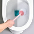 thumbnail image 4 of maxiaoxia Toilet Brush, Toilet Brush and Holder Set, Toilet Bowl Cleaner Brush with Long Handle, Wall-mounted Plastic Soft Bristle Brush Set wth Base for Bathroom Dead Corner Deep Cleaning, Pink, 4 of 6