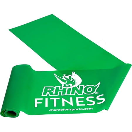 Champion Sports Flat Resistance Band for Men and Women, 8 lbs Medium Resistance, Green - Durable Fitness Band for Strength Training, Stretching, Rehabilitation - Premium Home Workout Equipment,4' x 5