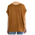 thumbnail image 2 of Mod Ref Women's Rolled Cuff Short Sleeve V-Neck Top (Rust, XL), 2 of 2