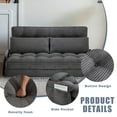 thumbnail image 3 of Convertible 5-Position Foldable Lazy Sofa Sleeper Bed with Armrest,Adjustable Floor Sofa Couch with 2 Pillows,Fold Out Floor Couch,Dark Grey, 3 of 8