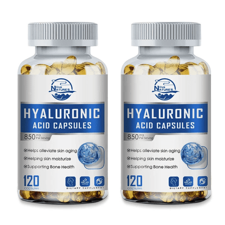 Nature's Live Hyaluronic Acid Supplement 850 mg 3 in 1 Support - Skin Health, Joint Lubrication, Hair and Eye Health，240 capsules
