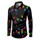 thumbnail image 3 of Camisa clásica con estampado de elementos de nieve navideña para hombre, camisa de manga larga, camisa casual de moda, camisa transpirable y cómoda para hombre, 3 of 5