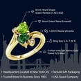thumbnail image 2 of Gem Stone King 18K Yellow Gold Plated Silver Green Peridot Green Nano Emerald Ring for Women (1.54 Cttw, Heart Shape 6MM, Gemstone August Birthstone, Size 5), 2 of 6