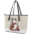 thumbnail image 3 of ZUXONGSY Snowman Cardinal Cat Print Handbag for Women Lightweight Shoulder Bag PU Leather Top Handle Tote Bag with Handle for Dating Shopping, 3 of 6