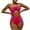 Hot Pink, variant on Swimsuit Women Rose Suspender Drawstring Hollow Bikini Fashion Solid Color Sexy