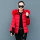 thumbnail image 4 of Chaqueta de algodón acolchada de algodón para mujer, abrigo de invierno, chaqueta de algodón ajustada con cuello de piel gruesa, pequeña, 4 of 6