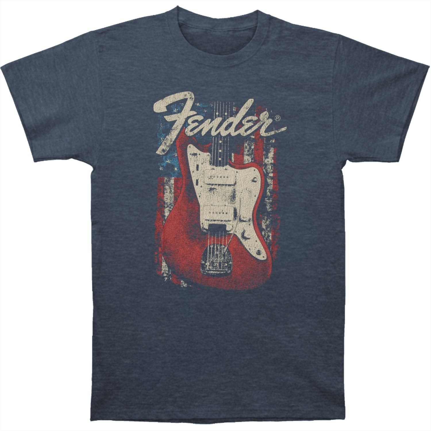 Fender - Fender Men's Flag Guitar Slim Fit T-shirt Medium Heather Navy ...
