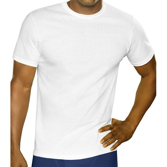 Fruit of the Loom Men's White Crew Neck T-Shirts, 3 Pack