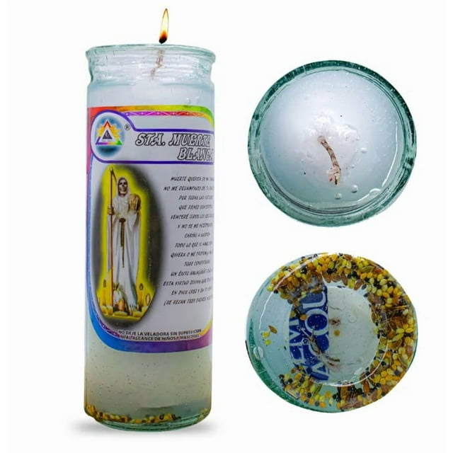 Veladora Gel Santa Muerte Blanca Paz Y Armonía