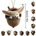 thumbnail image 4 of 10 Pack Forest Animal Series Christmas Ornaments - Cute Forest Acorn Xmas Hanging Ornaments, 2025 Pine Cone Accessories for Christmas Tree, 2D Acrylic Flat Hanging Ornament Home Party Decor, 4 of 9