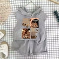 thumbnail image 2 of Bainana 2 Pieces Outfit Set For Girls Toddler Cartoon Print Sleeveless Hoodie Tops And Shorts Set Lightweight Breathable Infant Girls Summer School Play Party Outfits Size 18-24 Months Grey1, 2 of 3