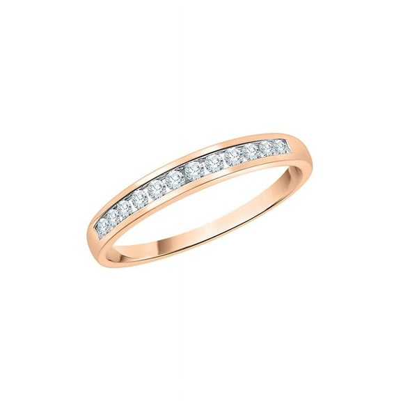 Channel Set Diamond Wedding Band in 10K Rose Gold (1/5 cttw, I-J, I1-I2)