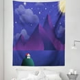 thumbnail image 1 of Minimalist Tapestry, Illustrated Scandinavian Landscape with Sky Sea and a Red Roof House, Fabric Wall Hanging Decor for Bedroom Living Room Dorm, 5 Sizes, Dark Lavender, by Ambesonne, 1 of 1