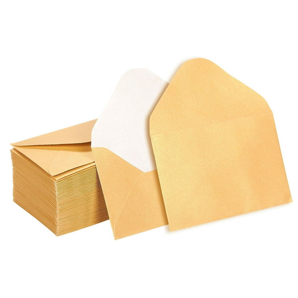 Mini Envelopes 100Count Bulk Gift Card Envelopes, Gold