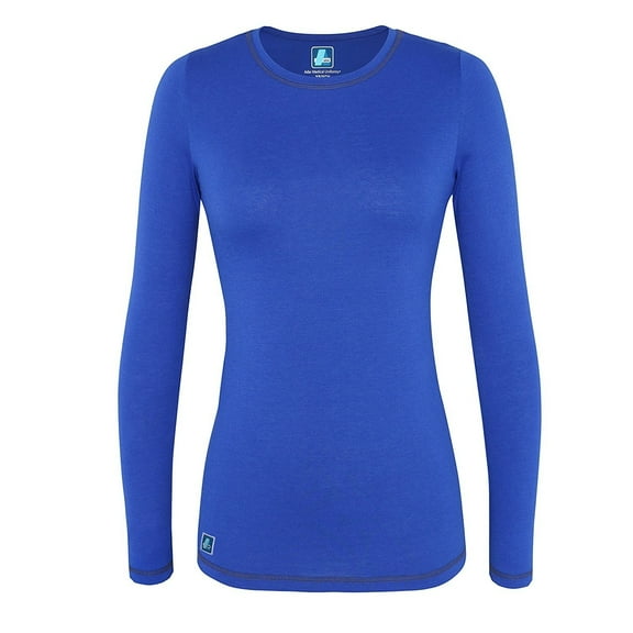 Adar Womens Comfort Long Sleeve Fitted T-Shirt Underscrub Tee- 3400 - Royal Blue - M