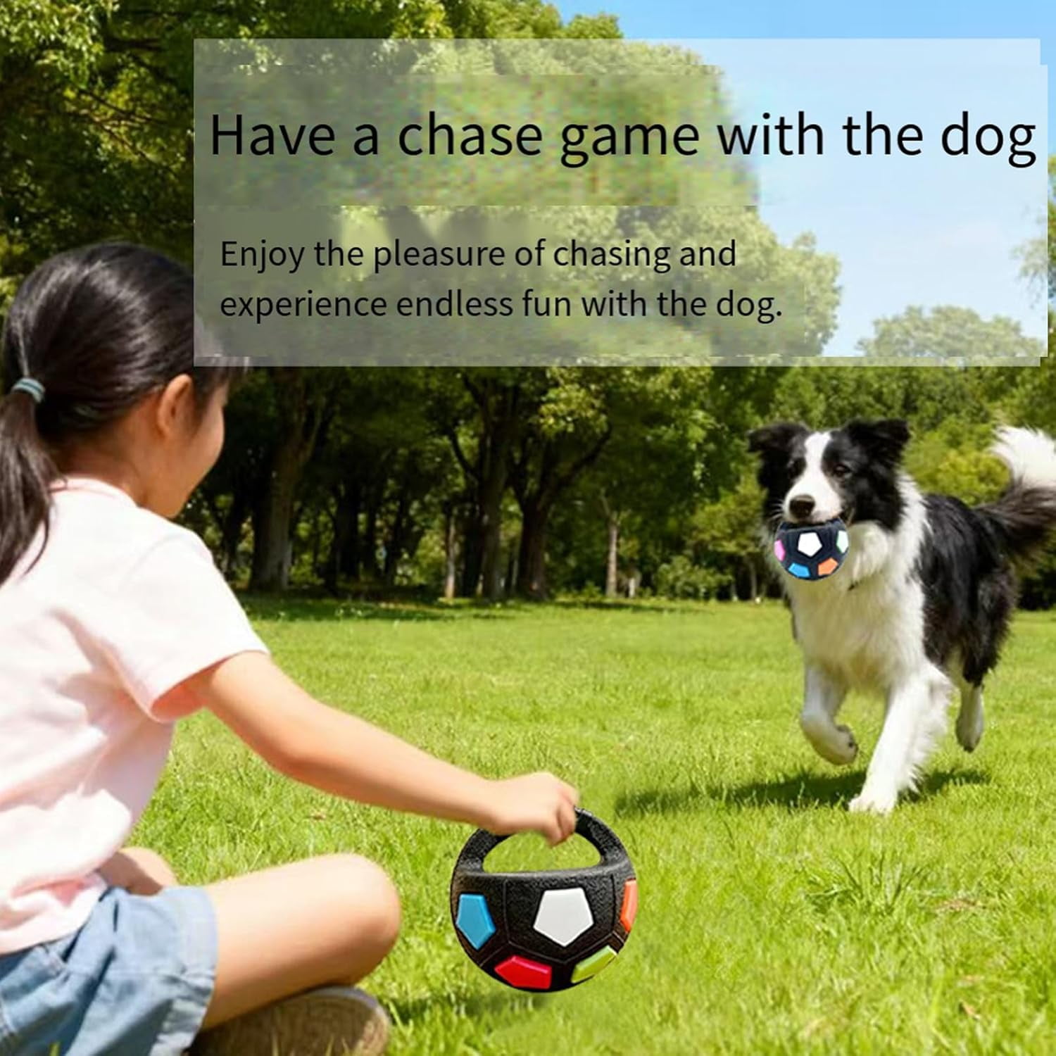 The Dog Calming Ball, 2026 New Interactive Dog Toys with Squeaker, Chewable Ball with Handle, for Small Medium Large Dogs Playing