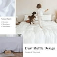 thumbnail image 5 of Simple&Opulence Belgian Linen Bed Skirt with Classic 14 inch Tailored Drop Dust Ruffle, Easy Fit Breathable Premium Natural Flax- Basic White, Queen, 5 of 7